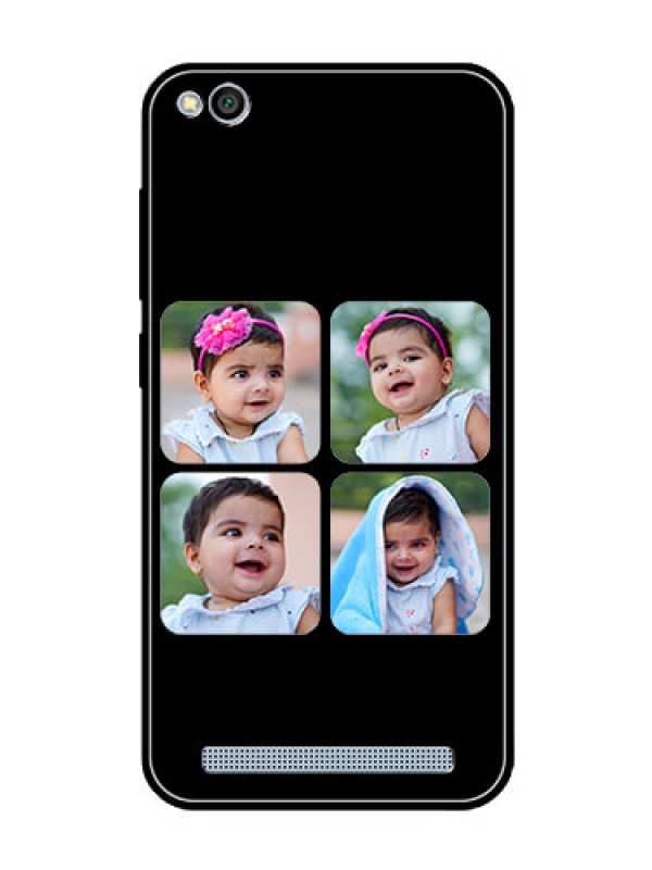 Custom Redmi 5A Photo Printing on Glass Case  - Multiple Pictures Design