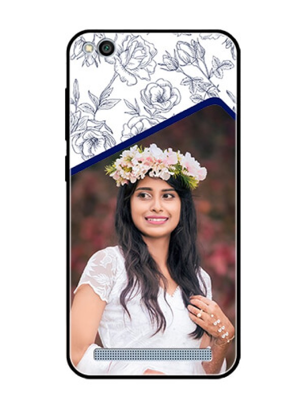 Custom Redmi 5A Personalized Glass Phone Case  - Premium Floral Design