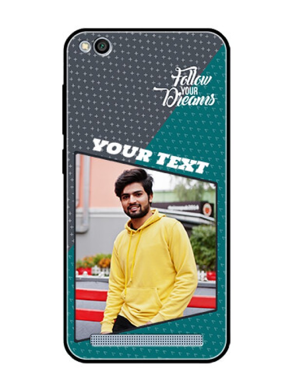 Custom Redmi 5A Personalized Glass Phone Case  - Background Pattern Design with Quote