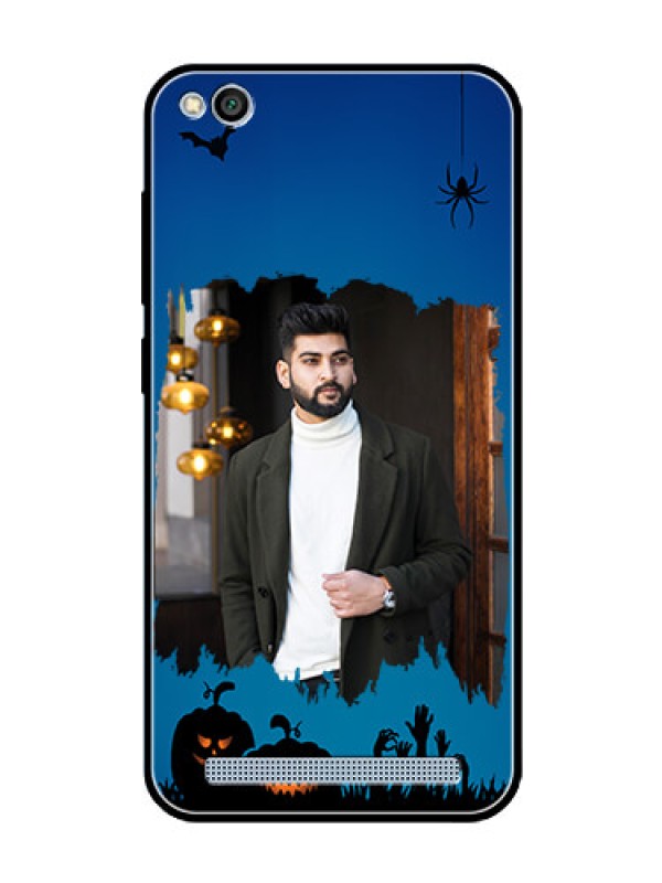 Custom Redmi 5A Photo Printing on Glass Case  - with pro Halloween design 