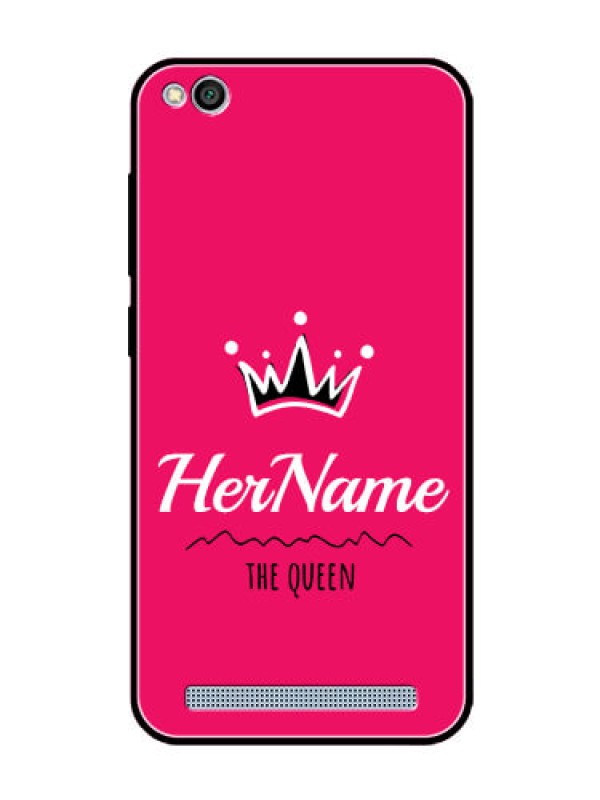 Custom Redmi 5A Glass Phone Case Queen with Name