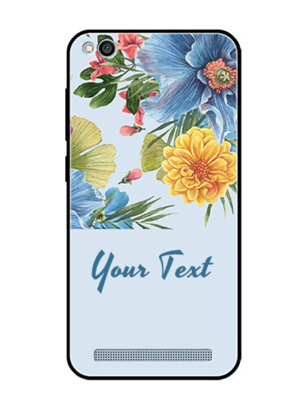 Custom Xiaomi Redmi 5A Custom Glass Mobile Case - Stunning Watercolored Flowers Painting Design