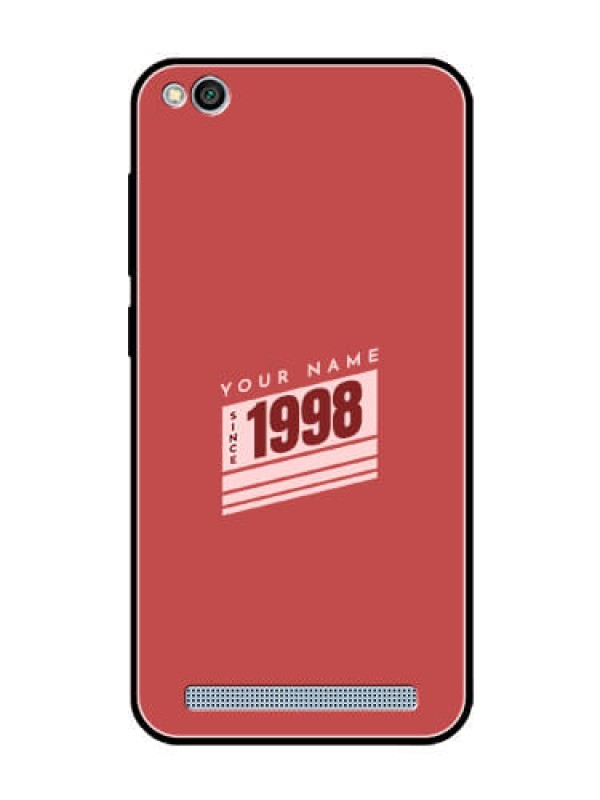 Custom Xiaomi Redmi 5A Custom Glass Phone Case - Red custom year of birth Design