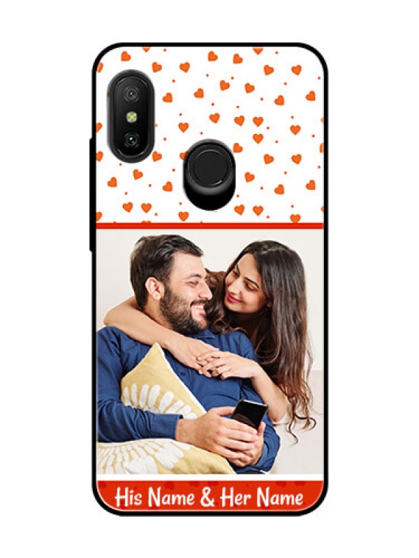 Custom Redmi 6 Pro Custom Glass Phone Case  - Orange Love Symbol Design