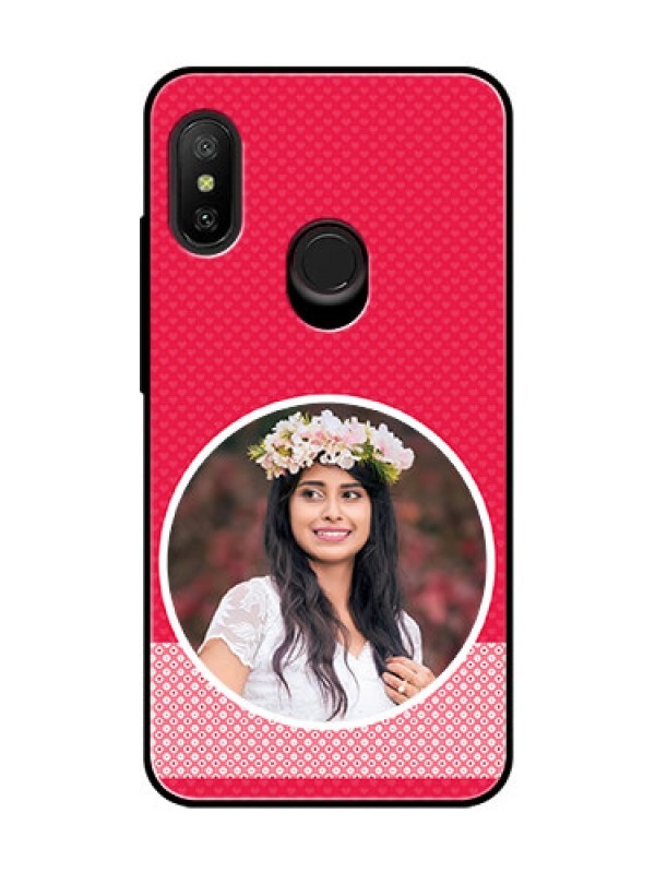 Custom Redmi 6 Pro Personalised Glass Phone Case  - Pink Pattern Design