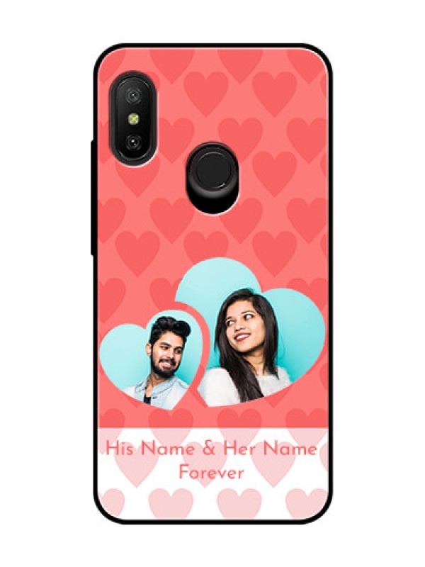 Custom Redmi 6 Pro Personalized Glass Phone Case  - Couple Pic Upload Design