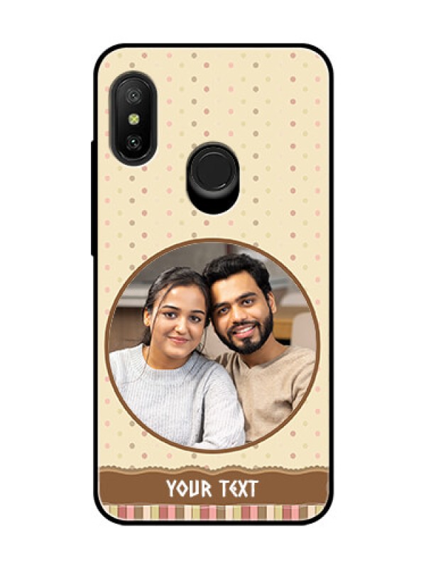 Custom Redmi 6 Pro Custom Glass Mobile Case  - Brown Dotted Mobile Case Design