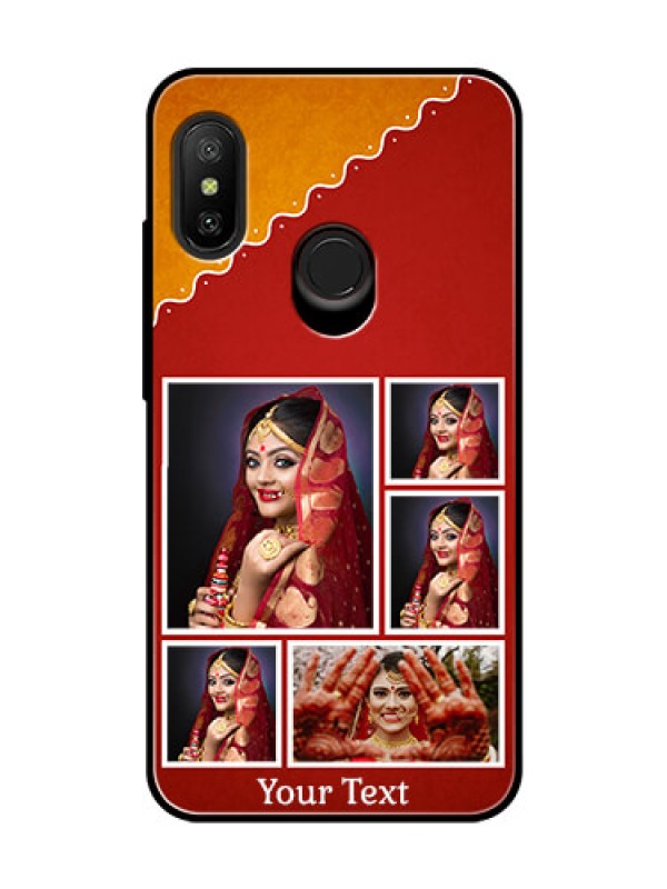 Custom Redmi 6 Pro Personalized Glass Phone Case  - Wedding Pic Upload Design