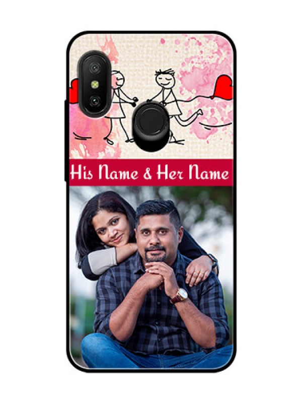 Custom Redmi 6 Pro Photo Printing on Glass Case  - You and Me Case Design