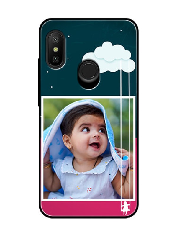 Custom Redmi 6 Pro Custom Glass Phone Case  - Cute Girl with Cloud Design