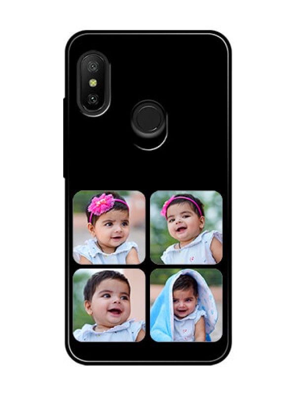 Custom Redmi 6 Pro Photo Printing on Glass Case  - Multiple Pictures Design