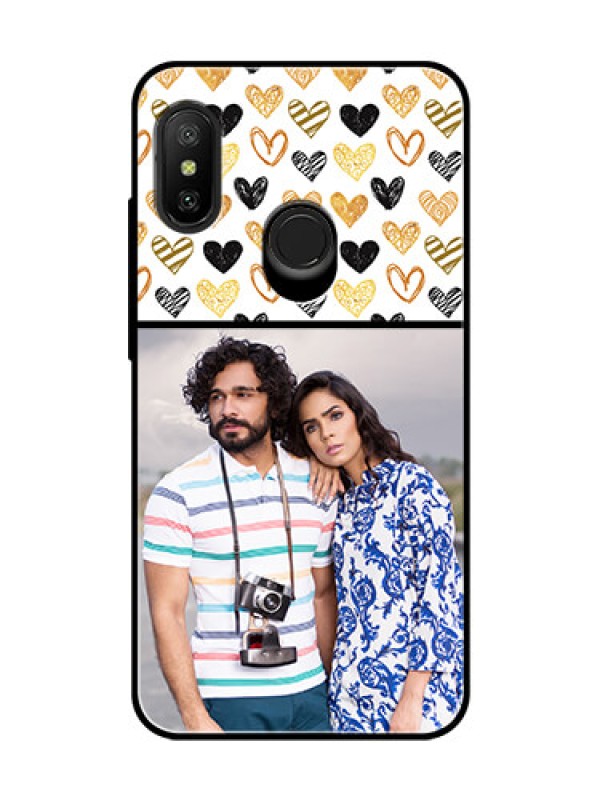Custom Redmi 6 Pro Photo Printing on Glass Case  - Love Symbol Design