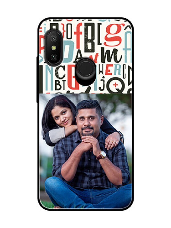 Custom Redmi 6 Pro Personalized Glass Phone Case  - Alphabet Design