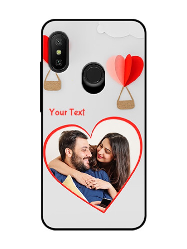Custom Redmi 6 Pro Custom Glass Mobile Case  - Parachute Love Design