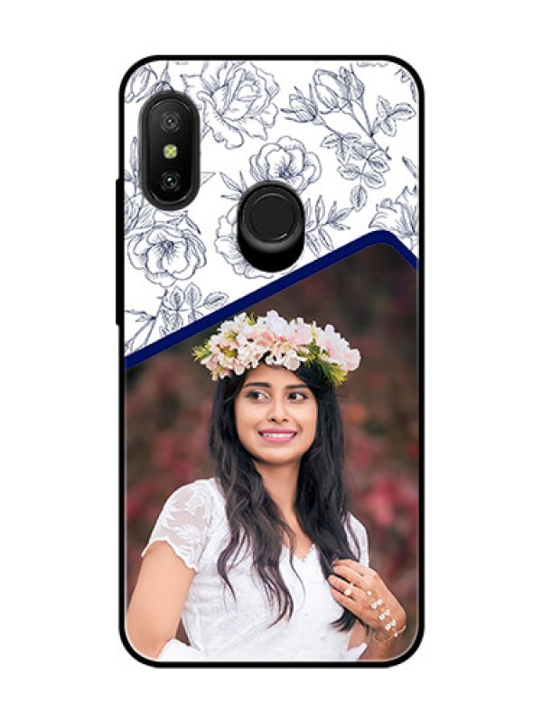 Custom Redmi 6 Pro Personalized Glass Phone Case  - Premium Floral Design