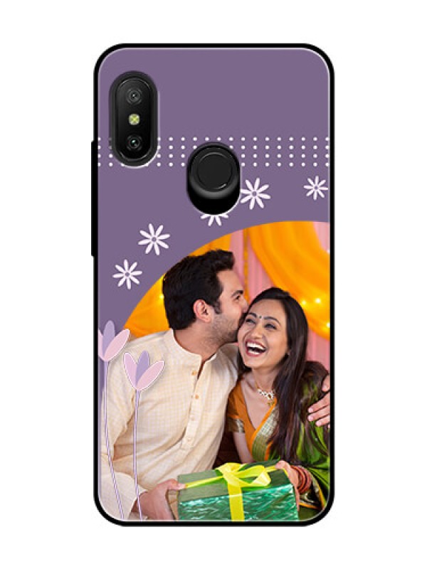 Custom Redmi 6 Pro Custom Glass Mobile Case  - Lavender flowers design 