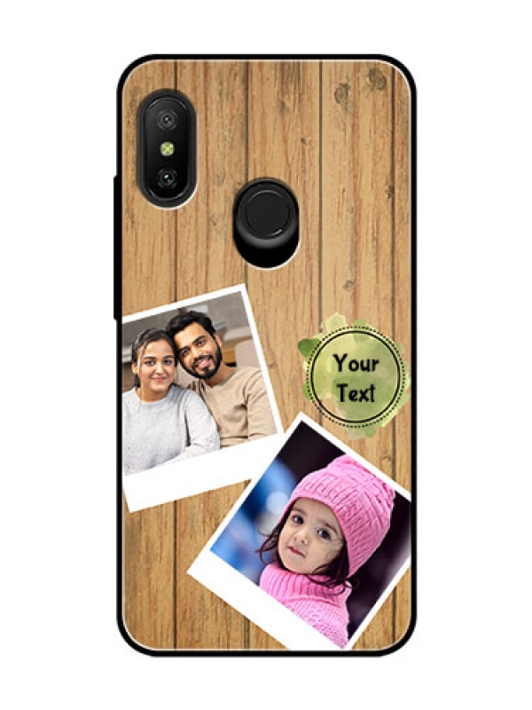 Custom Redmi 6 Pro Custom Glass Phone Case  - Wooden Texture Design