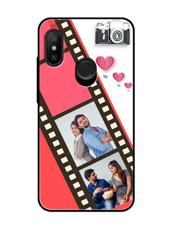Custom Redmi 6 Pro Personalized Glass Phone Case  - 3 Image Holder with Film Reel