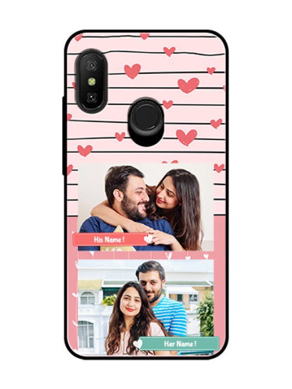Custom Redmi 6 Pro Custom Glass Mobile Case  - Photo with Heart Design