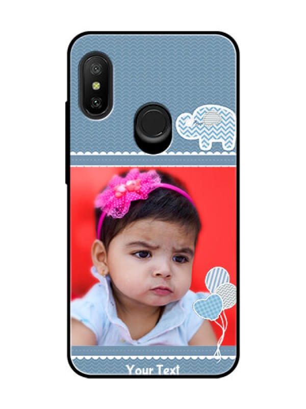 Custom Redmi 6 Pro Photo Printing on Glass Case  - with Kids Pattern Design