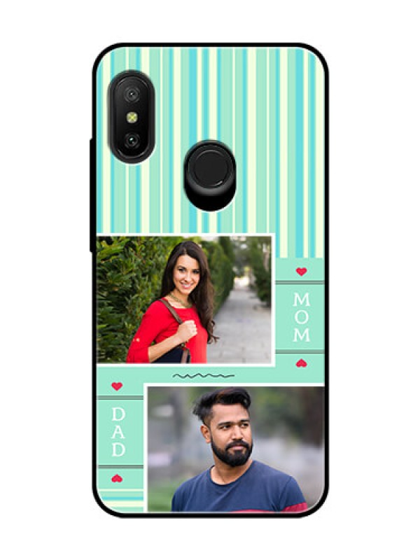 Custom Redmi 6 Pro Custom Glass Phone Case  - Mom & Dad Pic Design