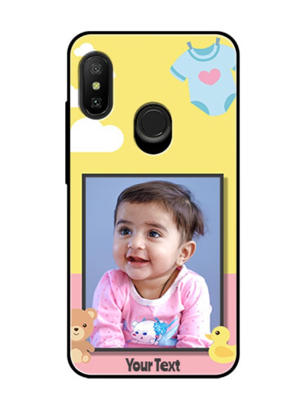 Custom Redmi 6 Pro Photo Printing on Glass Case  - Kids 2 Color Design
