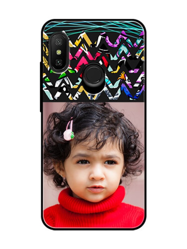 Custom Redmi 6 Pro Personalized Glass Phone Case  - Neon Abstract Design