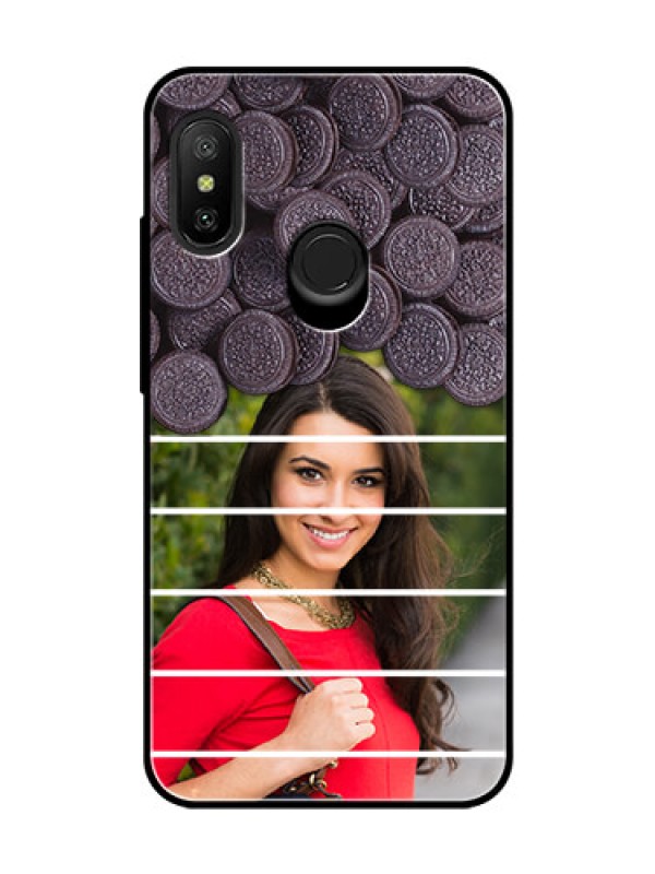 Custom Redmi 6 Pro Custom Glass Phone Case  - with Oreo Biscuit Design