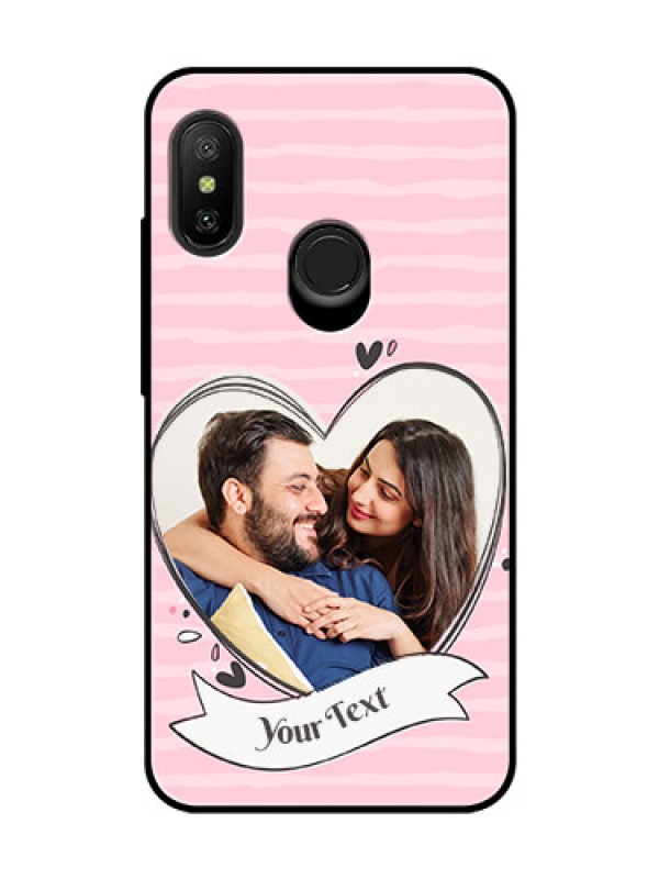 Custom Redmi 6 Pro Custom Glass Phone Case  - Vintage Heart Design