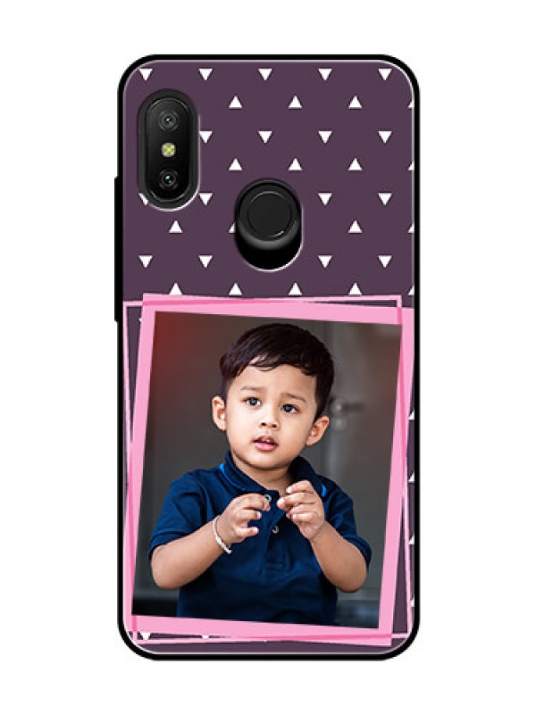 Custom Redmi 6 Pro Custom Glass Mobile Case  - Triangle Pattern Dotted Design