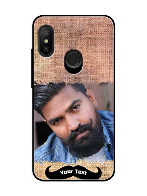 Custom Redmi 6 Pro Personalized Glass Phone Case  - with Texture Design