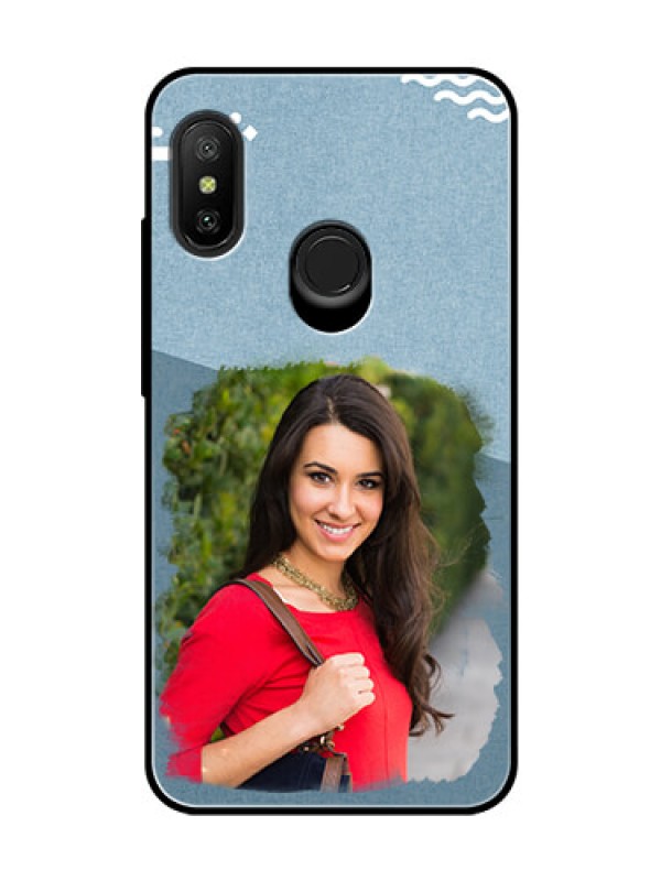 Custom Redmi 6 Pro Custom Glass Mobile Case  - Grunge Line Art Design