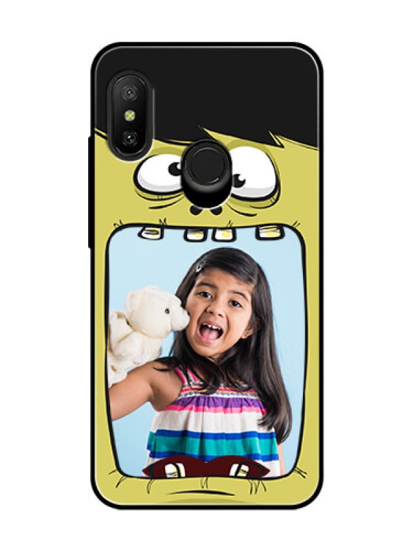 Custom Redmi 6 Pro Personalized Glass Phone Case  - Cartoon monster back case Design