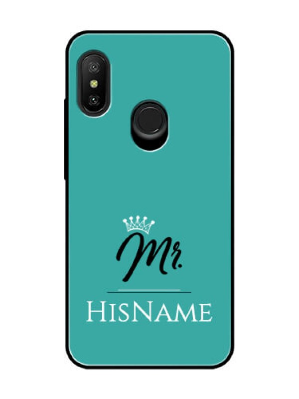 Custom Redmi 6 Pro Custom Glass Phone Case Mr with Name