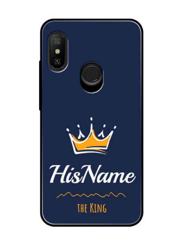 Custom Redmi 6 Pro Glass Phone Case King with Name