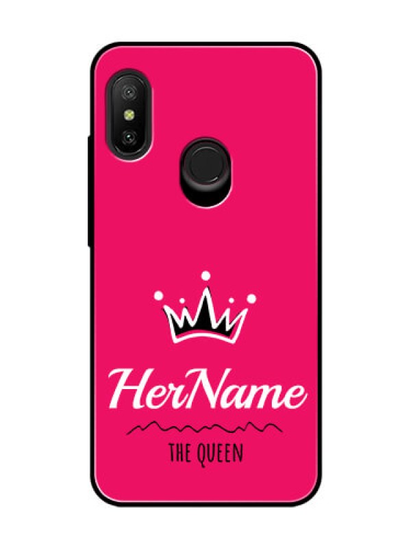 Custom Redmi 6 Pro Glass Phone Case Queen with Name