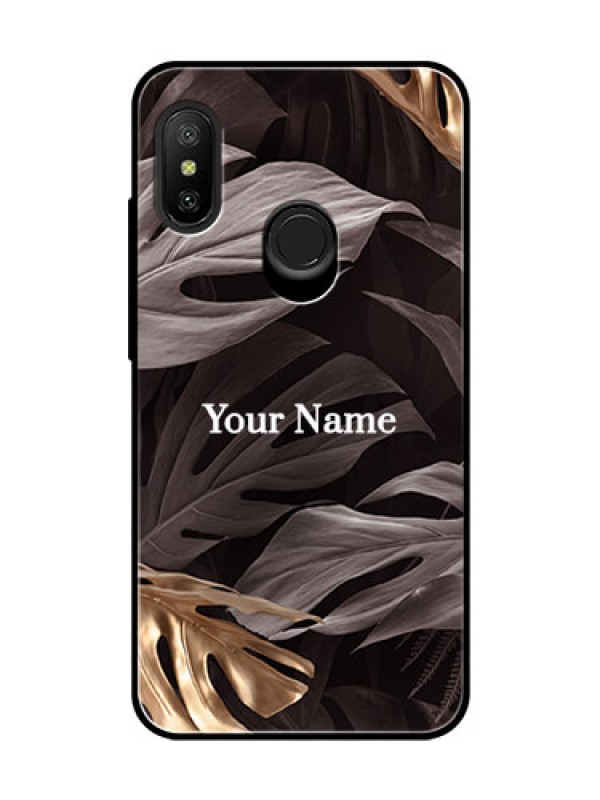 Custom Xiaomi Redmi 6 Pro Personalised Glass Phone Case - Wild Leaves digital paint Design