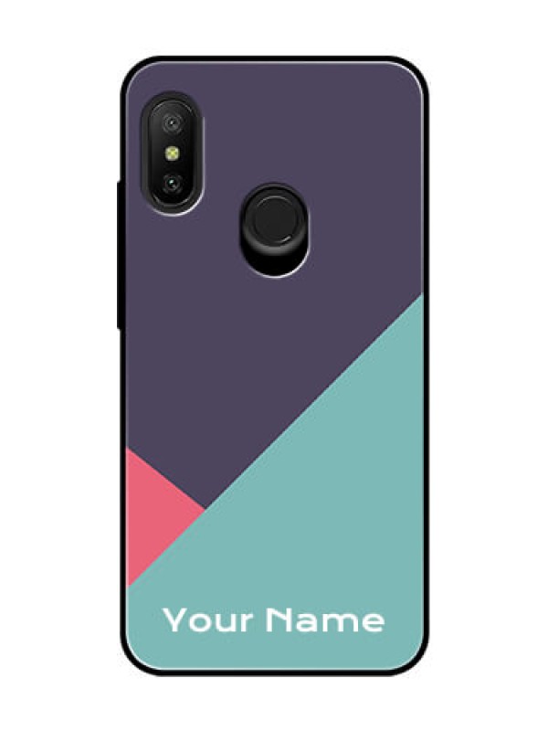Custom Xiaomi Redmi 6 Pro Custom Glass Mobile Case - Tri Color abstract Design