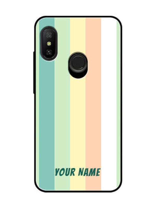Custom Xiaomi Redmi 6 Pro Photo Printing on Glass Case - Multi-colour Stripes Design