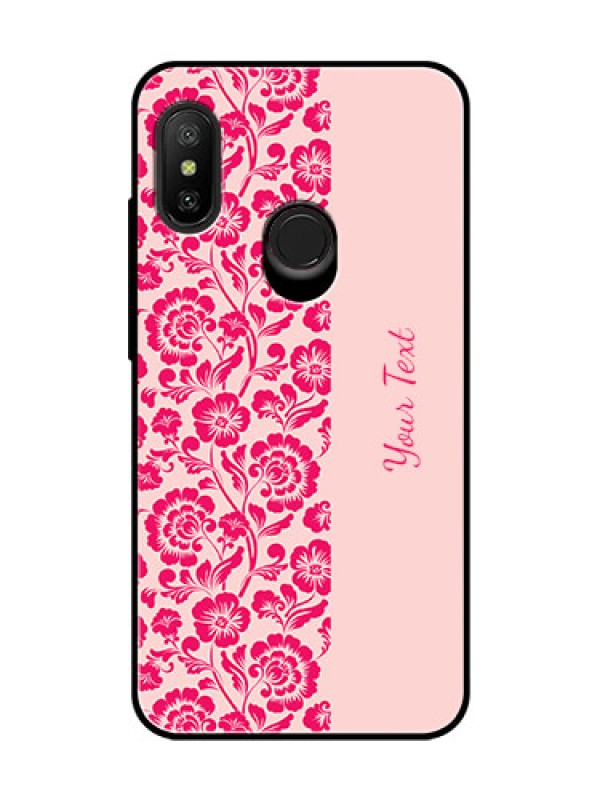 Custom Xiaomi Redmi 6 Pro Custom Glass Phone Case - Attractive Floral Pattern Design