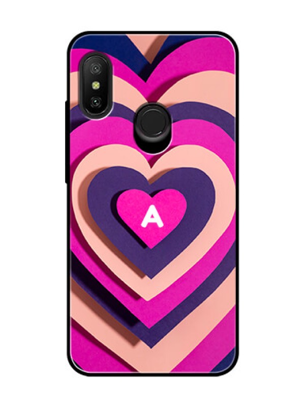 Custom Xiaomi Redmi 6 Pro Custom Glass Mobile Case - Cute Heart Pattern Design