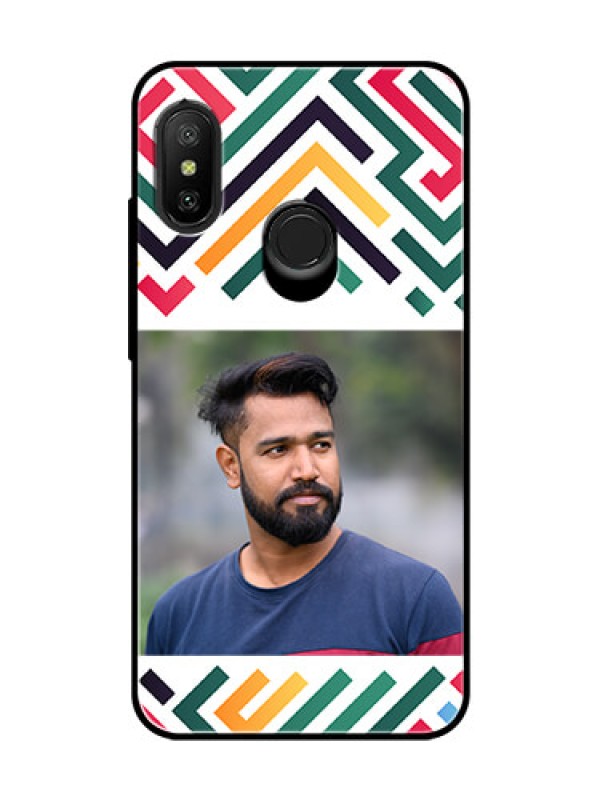 Custom Xiaomi Redmi 6 Pro Personalized Glass Phone Case - Colorful Maze Pattern Design