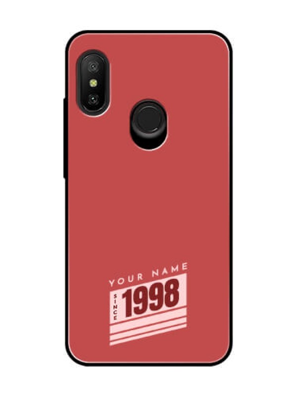 Custom Xiaomi Redmi 6 Pro Custom Glass Phone Case - Red custom year of birth Design