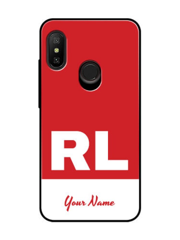 Custom Xiaomi Redmi 6 Pro Personalized Glass Phone Case - dual tone custom text Design