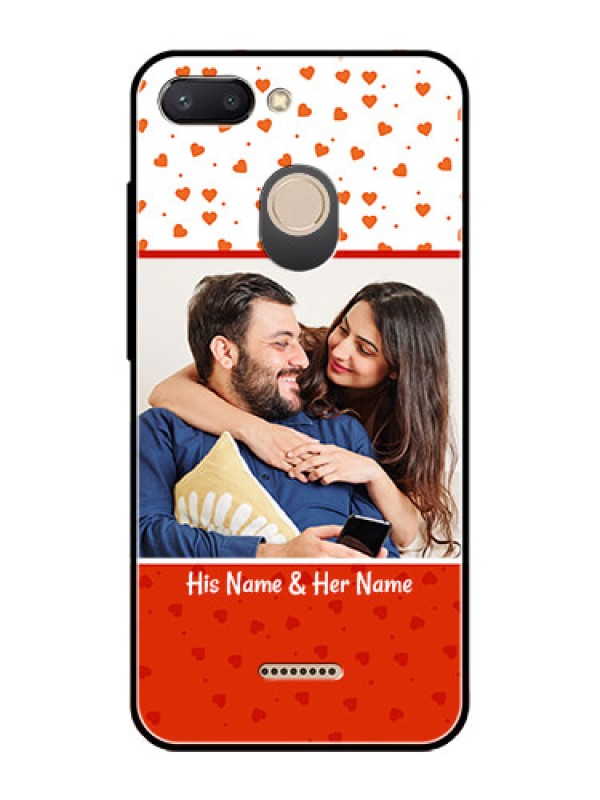 Custom Redmi 6 Custom Glass Phone Case  - Orange Love Symbol Design