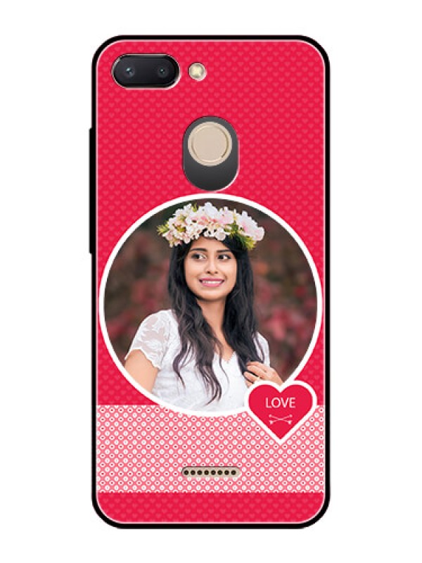 Custom Redmi 6 Personalised Glass Phone Case  - Pink Pattern Design
