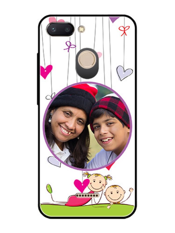 Custom Redmi 6 Photo Printing on Glass Case  - Cute Kids Phone Case Design