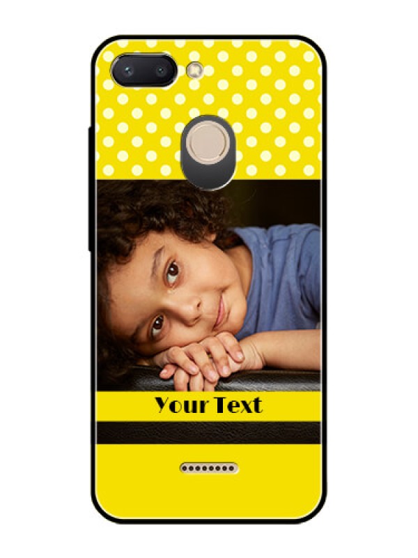 Custom Redmi 6 Custom Glass Phone Case  - Bright Yellow Case Design