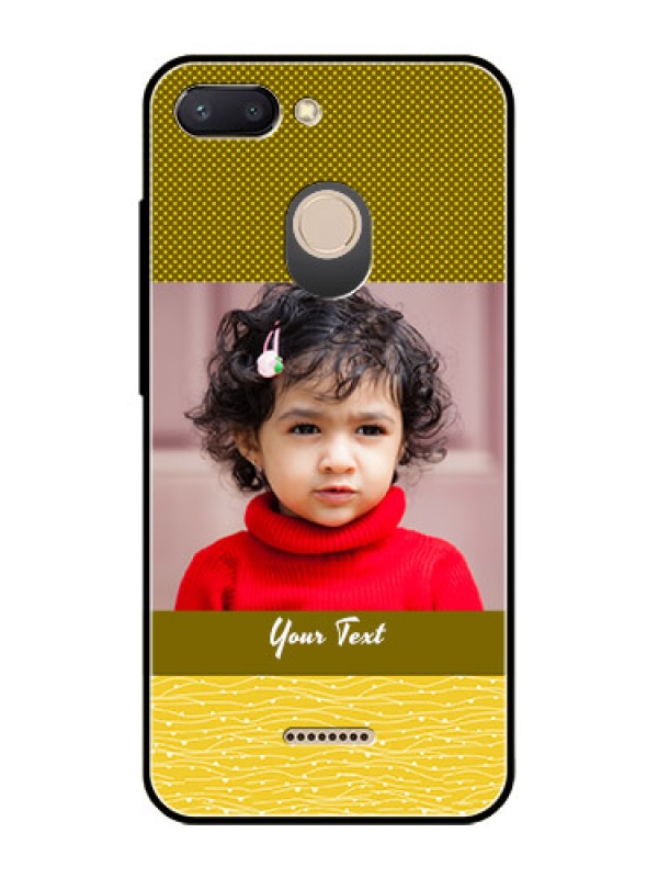 Custom Redmi 6 Custom Glass Phone Case  - Simple Green Color Design