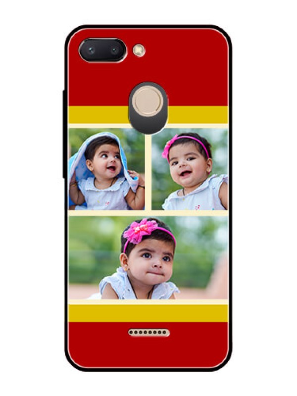 Custom Redmi 6 Custom Glass Mobile Case  - Multiple Pic Upload Design